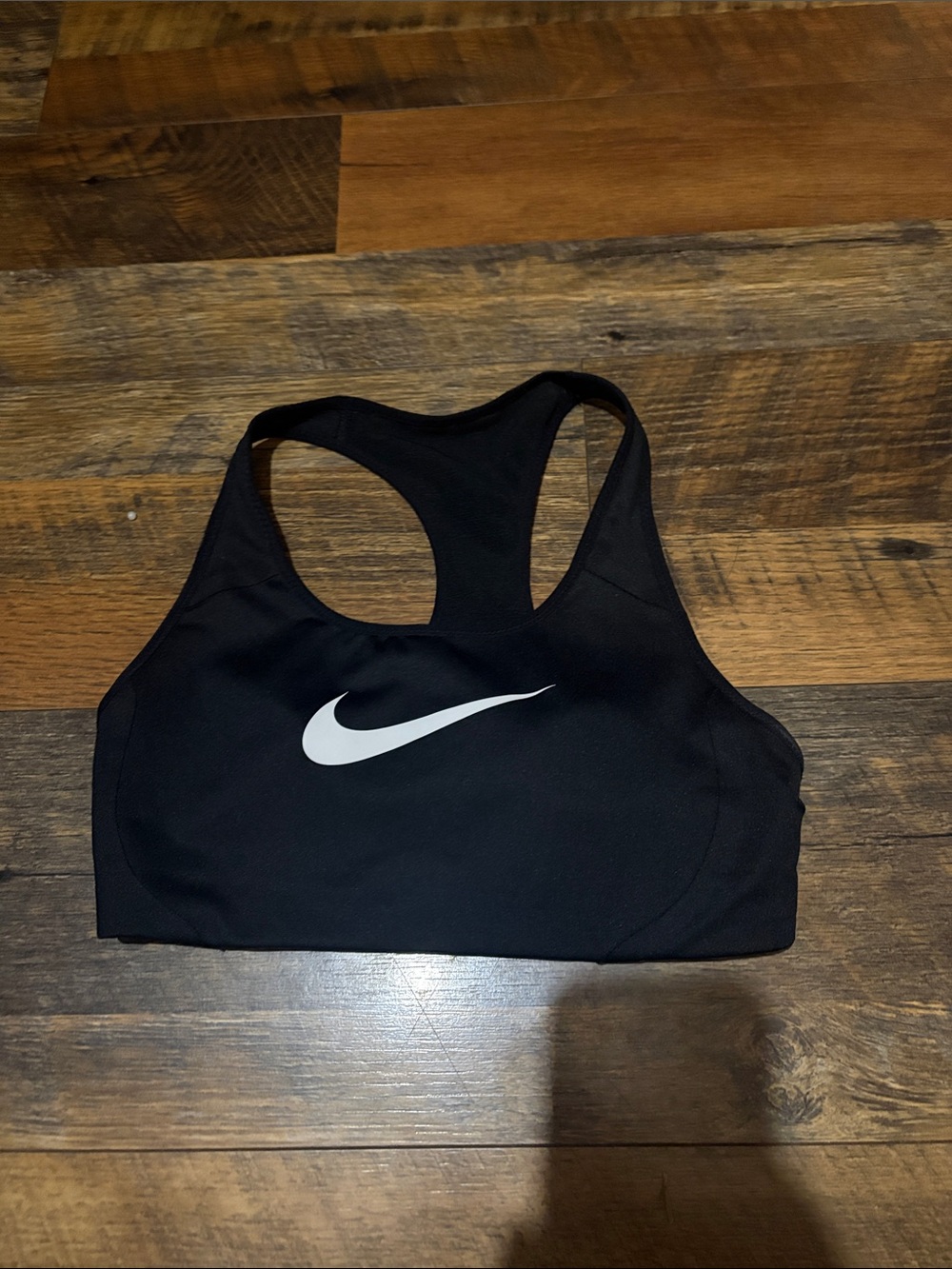 Nike Black Sports Bra with White Swoosh - Racerback Support